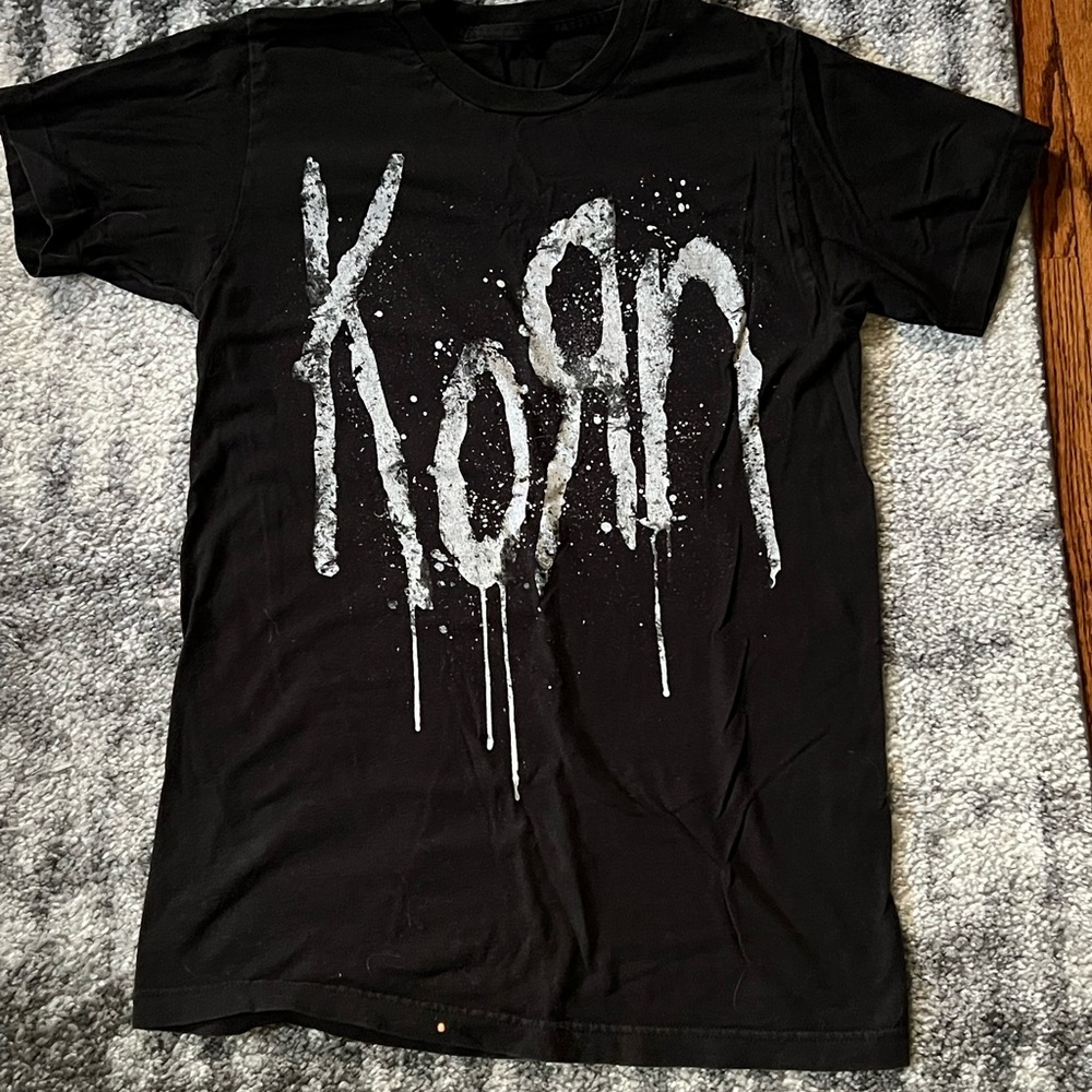 Korn Logo Drip Paint Black Graphic Tee